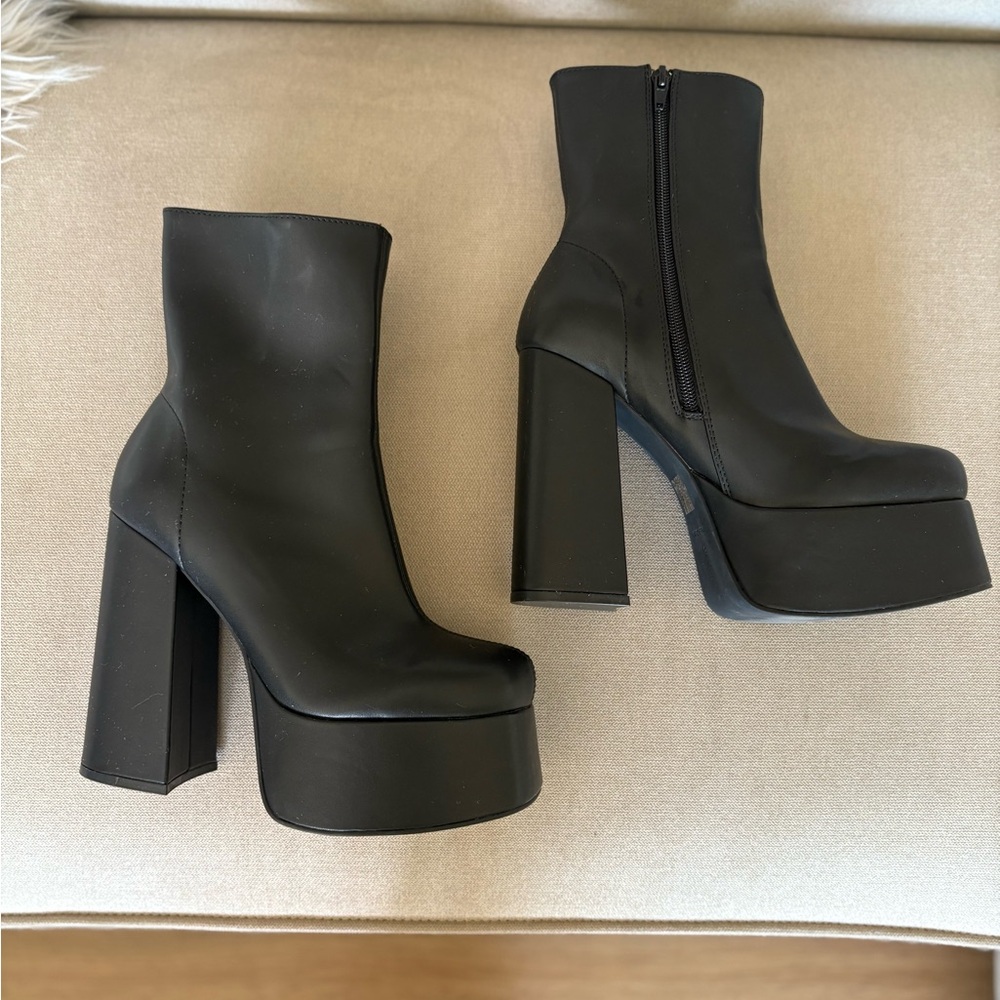 Black Platform Ankle Boots